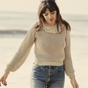 DÔEN Talia Sweater in Antique Ivory Sz S Small